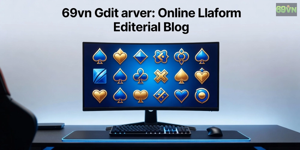 Minh họa khái niệm game bài uy tín trên nền tảng 69vn với giao diện hiện đại và các trò chơi phổ biến